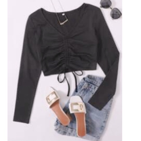 Runched Drawstring Tee - Picture 1 of 5